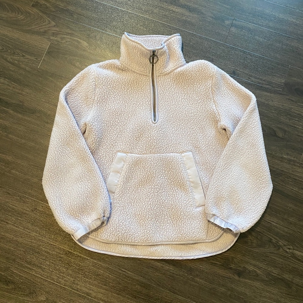 Madewell quarter zip Sherpa fleece size S